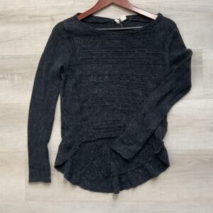 Anthropologie Moth Pullover Alpaca Wool Blend Sweater Long Sleeve Black Small